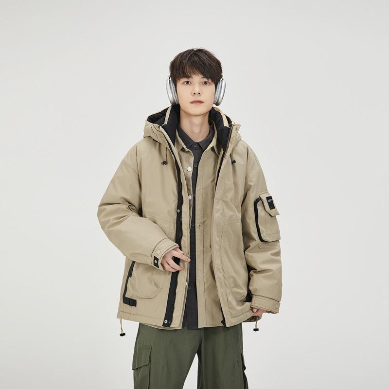Men's Winter Trendy Brand 90 Duck Down Jacket, Functional Workwear, Warm and Thickened Hooded Down Jacket, Fashionable Couple Loose