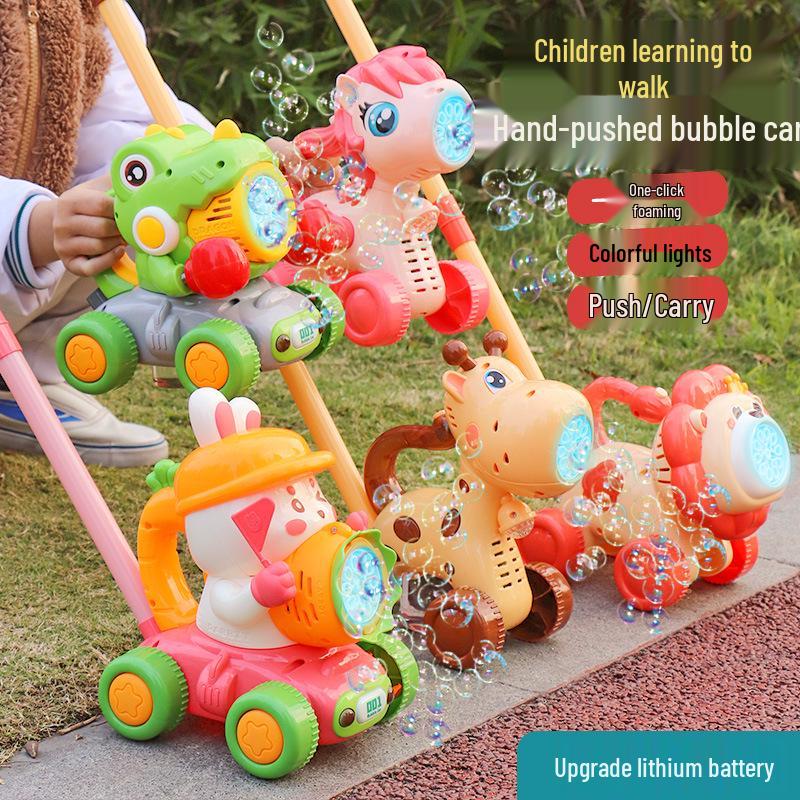 2025 Handheld Automatic Bubble Machine Toy for Kids – Outdoor Push Cart Bubble Blower