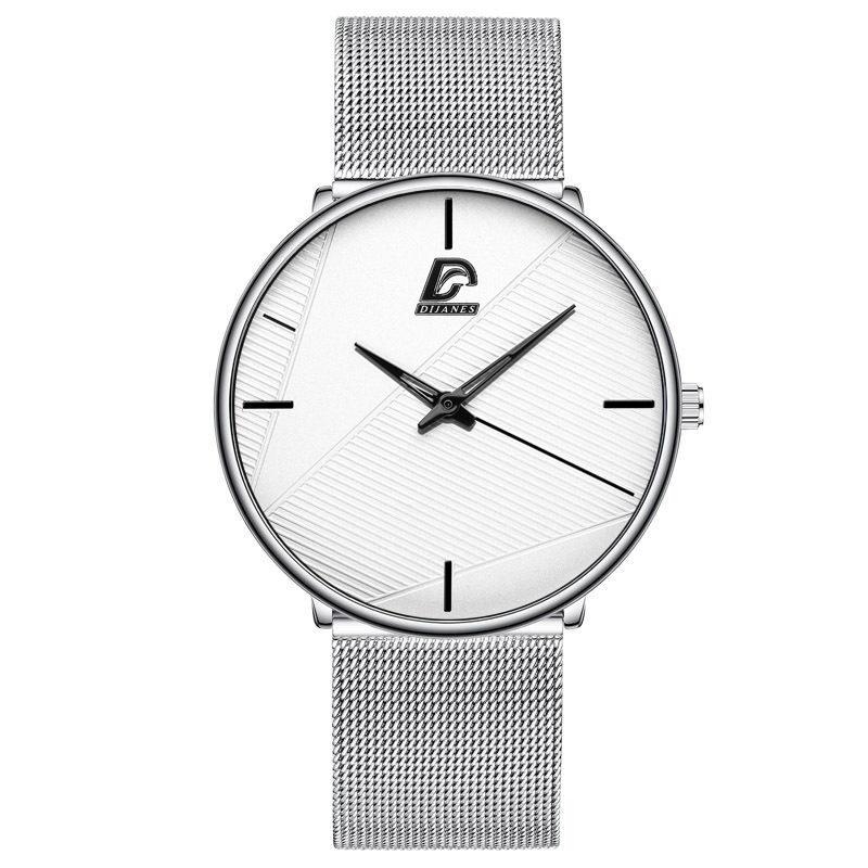 Dijanes Simple And Stylish Men'S Milan Mesh Belt Watch Business Leather Belt Quartz Watch