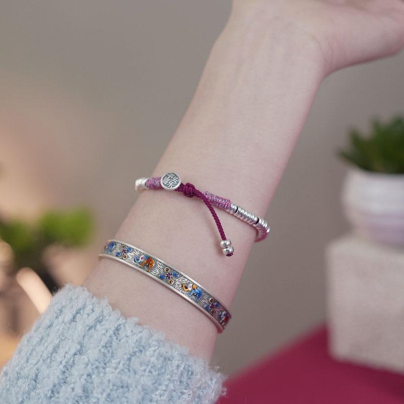 Neues, robustes Armband im nationalen Stil, schlicht und luxuriös, mit Geldschein- und Geldschein-Motiv, rot