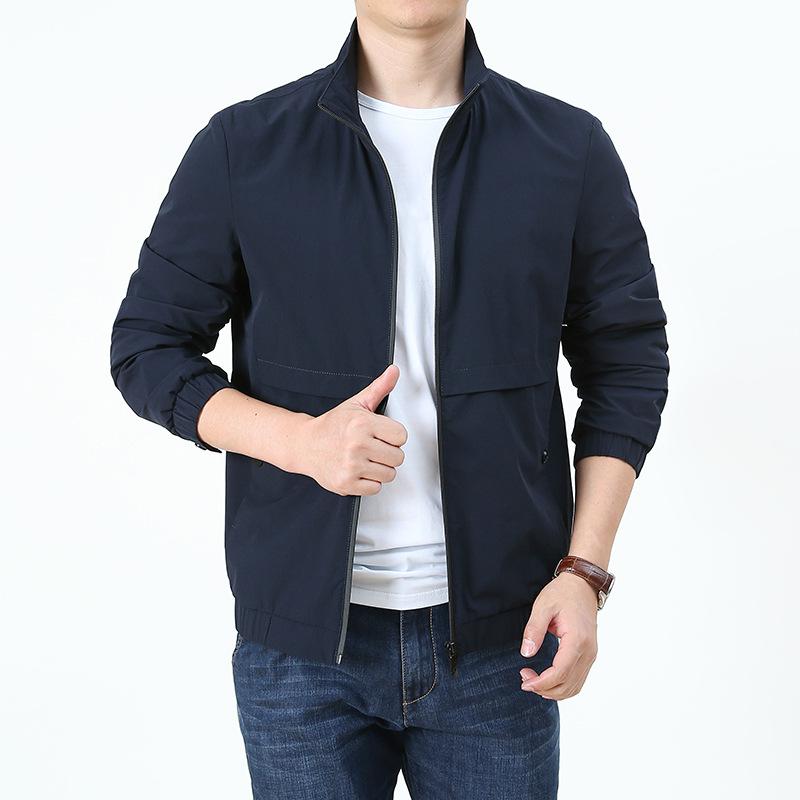 Men's Autumn and Winter New Fashion Simple Stand-up Collar Jacket Men's Versatile Casual Jacket Top