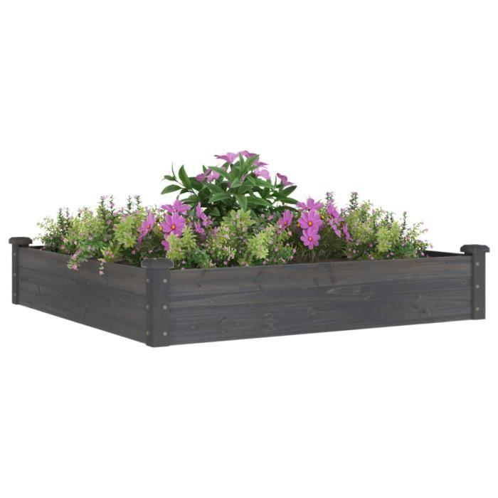 VidaXL Lit surélevé de jardin doublure 120x120x25 cm bois massif sapin 364294