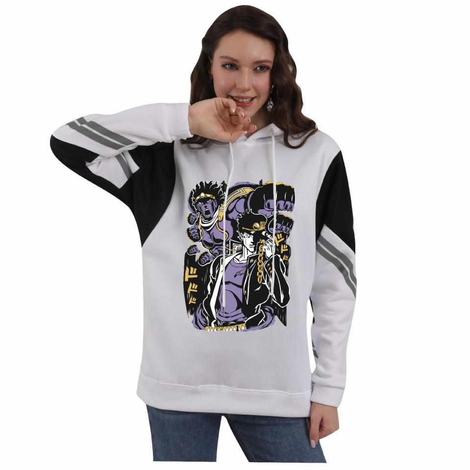 JoJo's Bizarre Adventure Color Block Plush Anime Hoodie