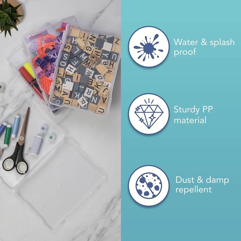 Transparent Photo Storage Boxes with 6 Inner Photo Cases Greeting Card Storage Box  Stickers