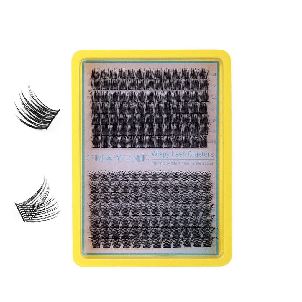 Single Cluster C Curl Multiple Hair False Eyelashes Natural Density 10-16Mdiy Segmented Eyelashes