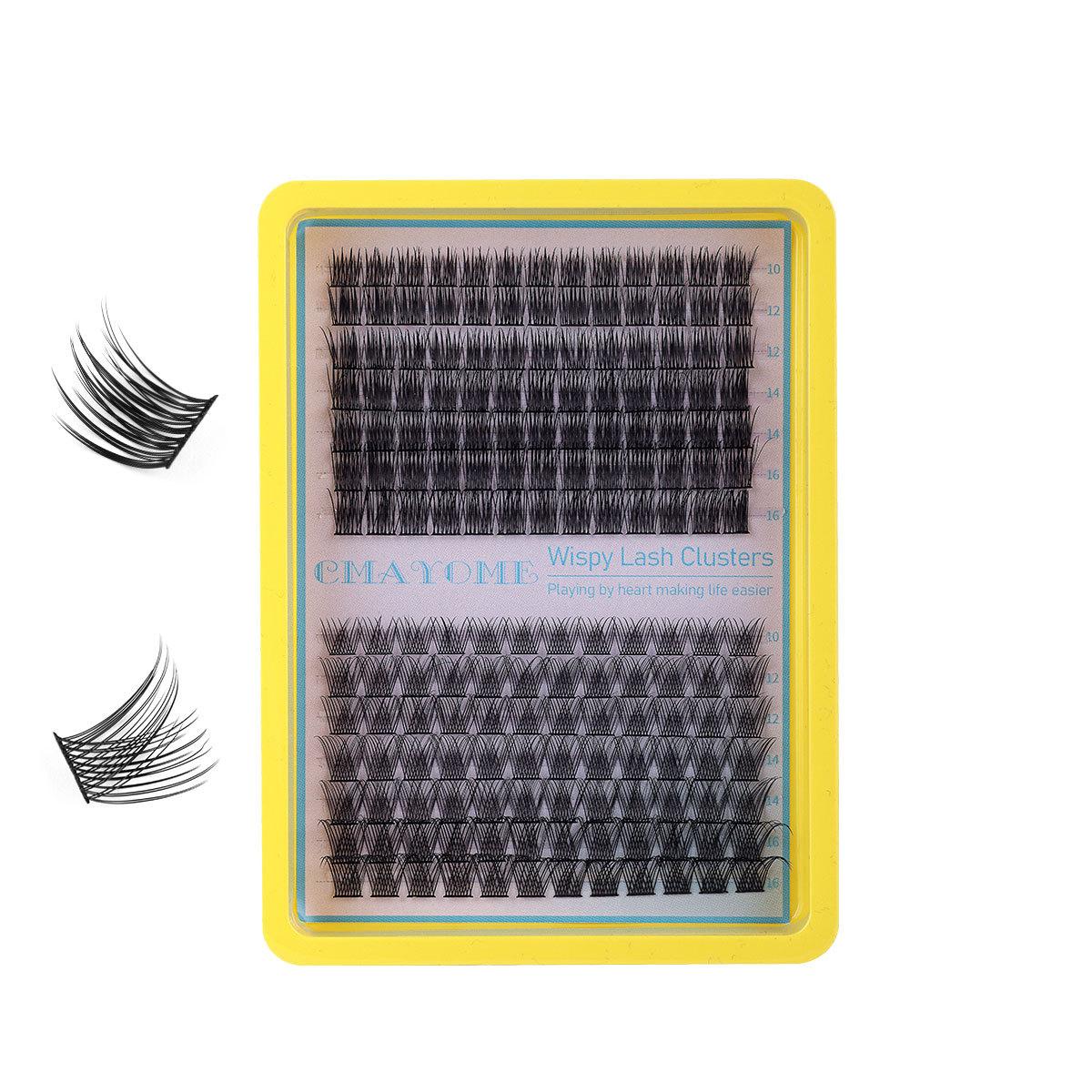 

Одинарный пучок С-завиток Многоразовые накладные ресницы натуральной плотности 10-16 мм DIY сегментированные ресницы