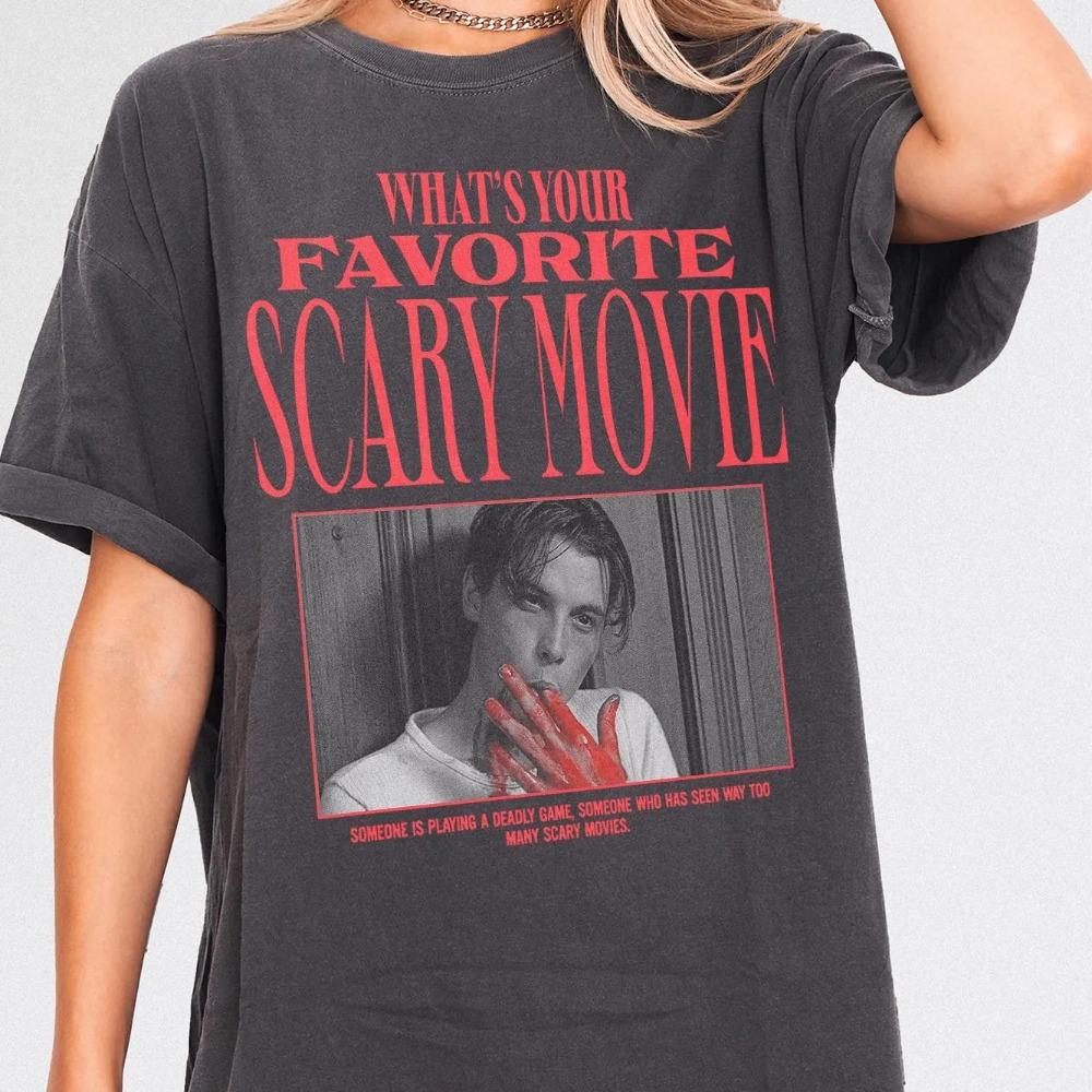Retro 90s Horror Movie Pattern Tshirt for Summer New Retro Street Style Casual Fashion Tshirt for Both Unisex and Women S
