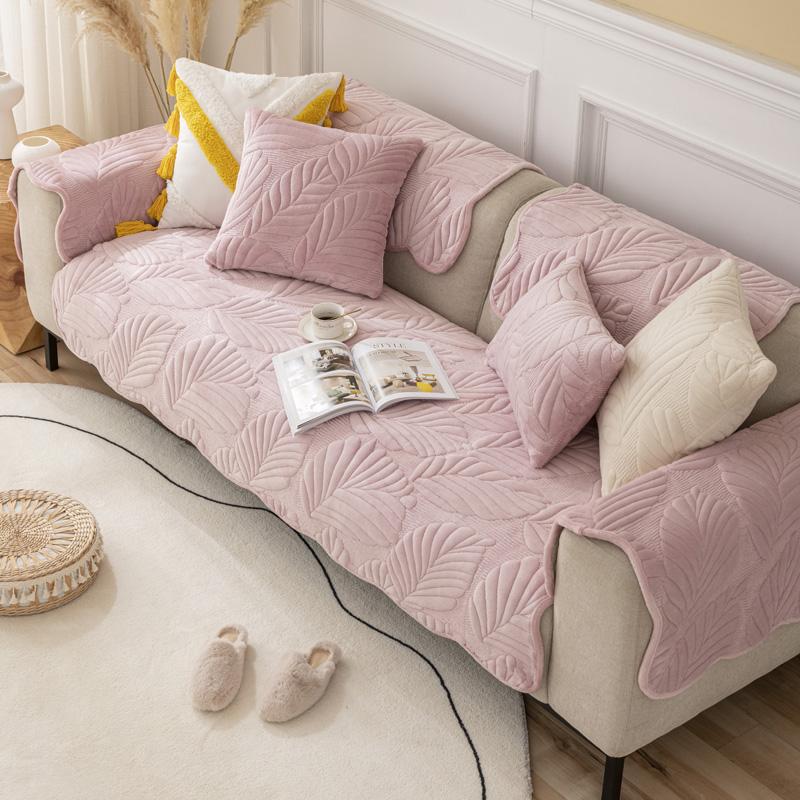 Nordic Einfarbig Sofa Abdeckung für Wohnzimmer Nicht-Slip Dicken Plüsch Sofa Kissen Matte Kombination Sofa Handtuch Protector wohnkultur