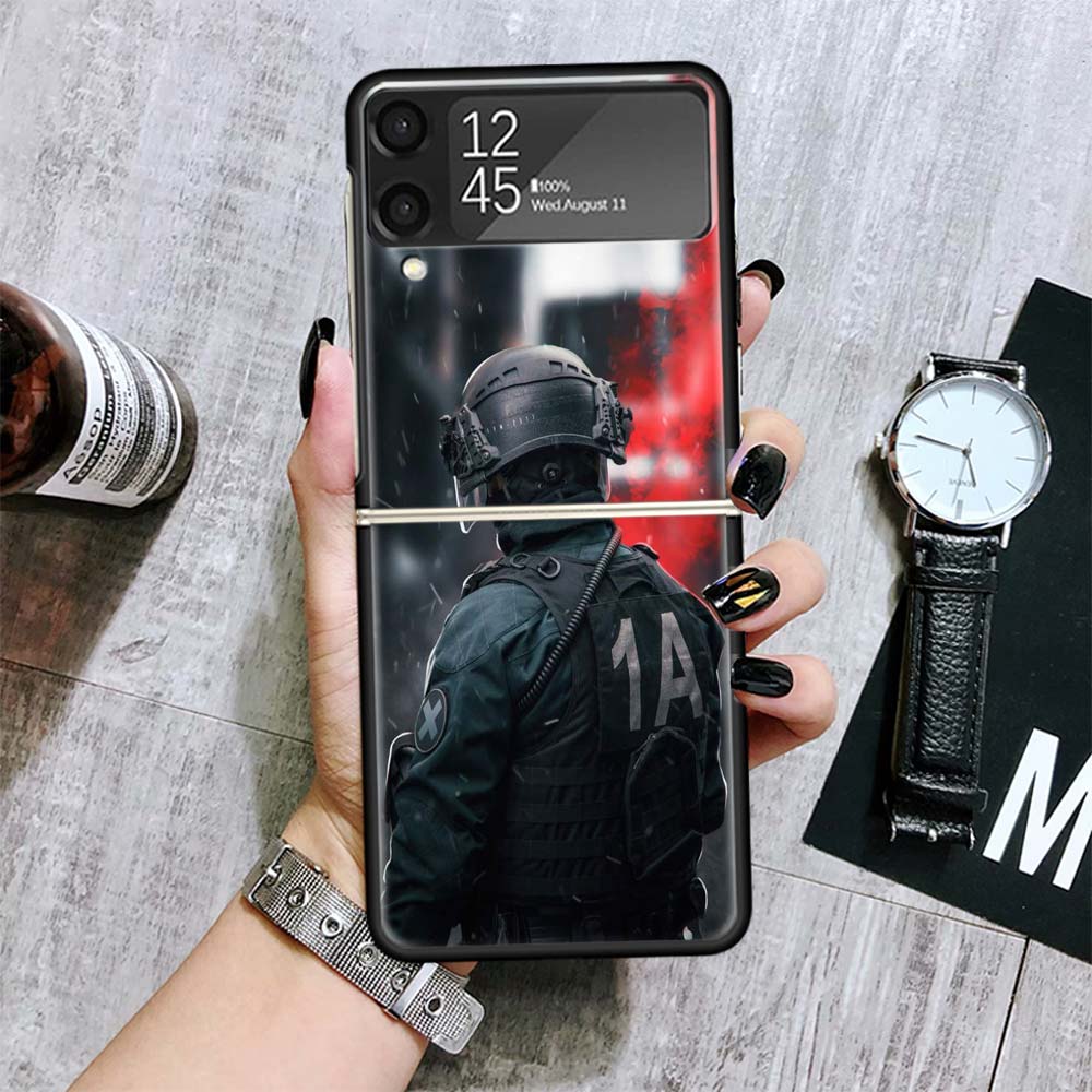 Police SWAT FBI Cases For Samsung Galaxy Z Flip 4 5 6 7 3 Z Flip7 Flip6 Flip4 Flip5 Flip3 5G Hard Shockproof Fundas Cover Galaxy