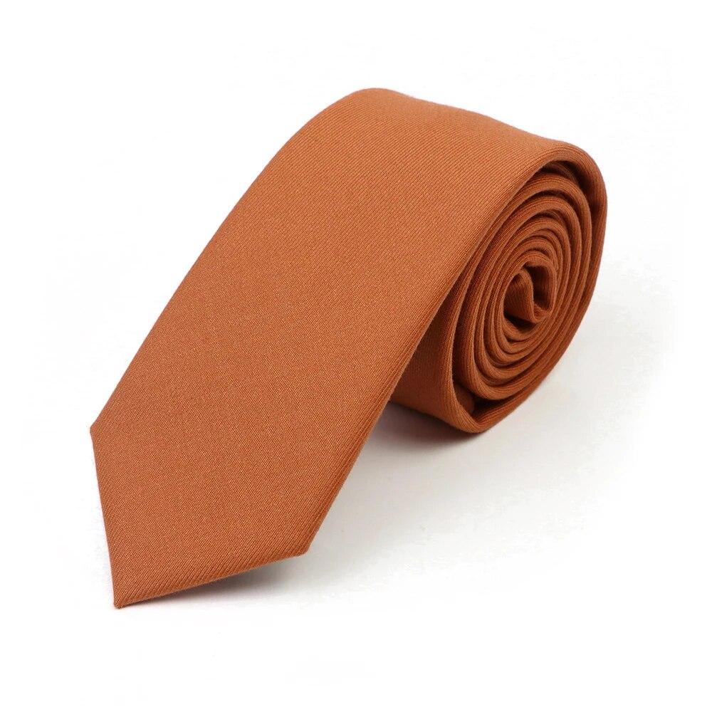 Nowy Macarons Jednokolorowy krawat męski 100% bawełniany krawat Wąski kołnierzyk Wąski, swobodny krawat Akcesoria