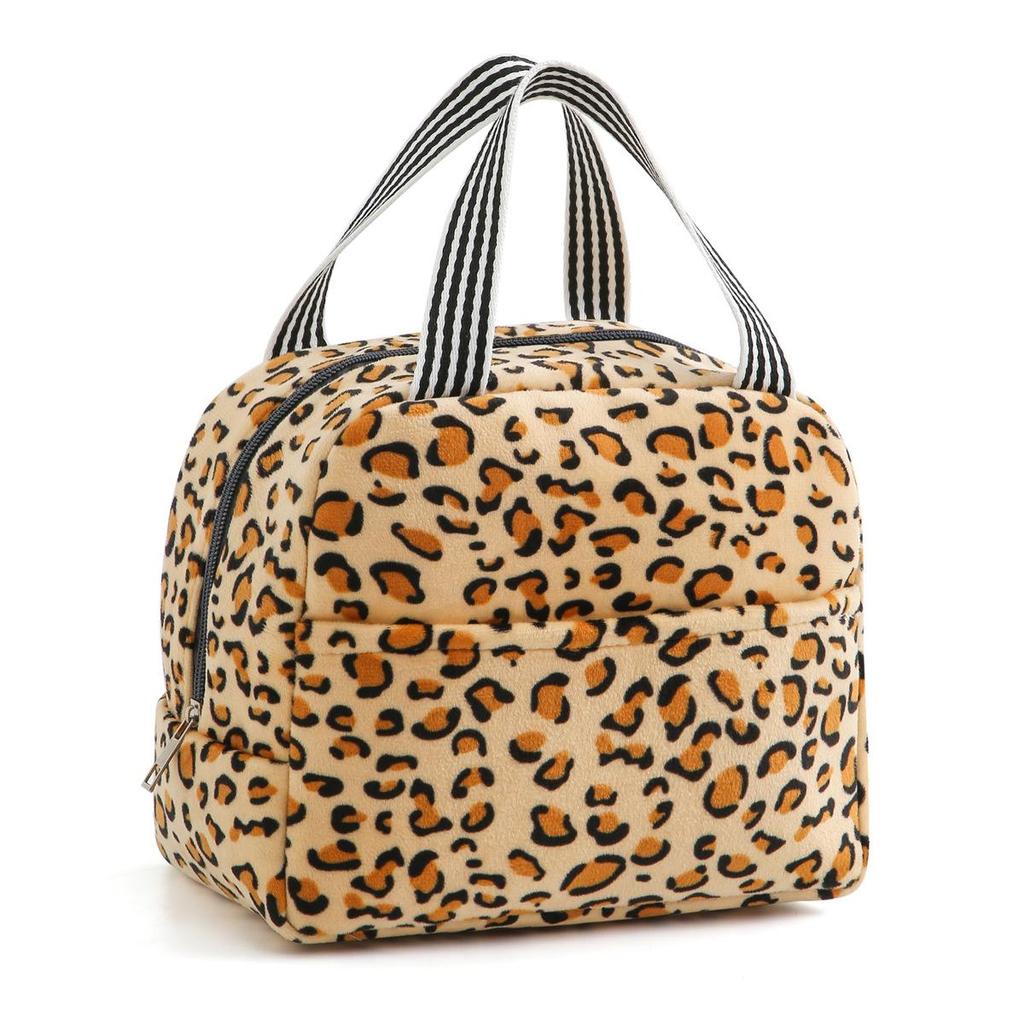 Animal Print Insulated Lunch Bag - Portable Bento Bag for Travel, Work, School, and Picnics