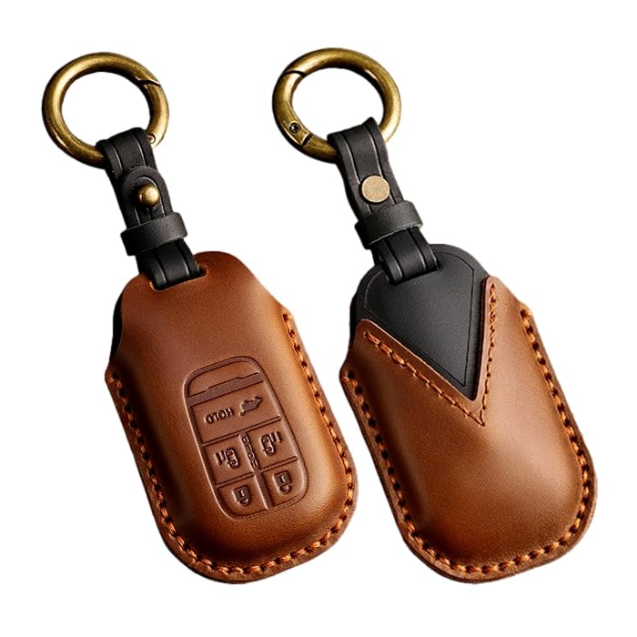 

Чехол для ключей из натуральной кожи для Stepwagon RP6 RP7 RP8 Odyssey RC5 New Freed серии GT JF5 JF6 Совместимый с Honda Чехол для ключей из кожи Держатель для ключей Кольцо для ключей