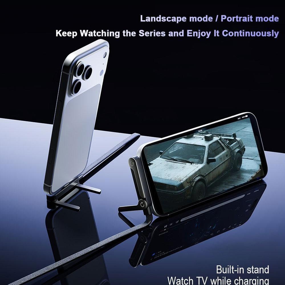 240W 2 In 1 Fast Charging Type C To Type C Cable Foldable Bracket Data Cable Type C Desktop Holder 17 For iPhone Samsung Xiaomi
