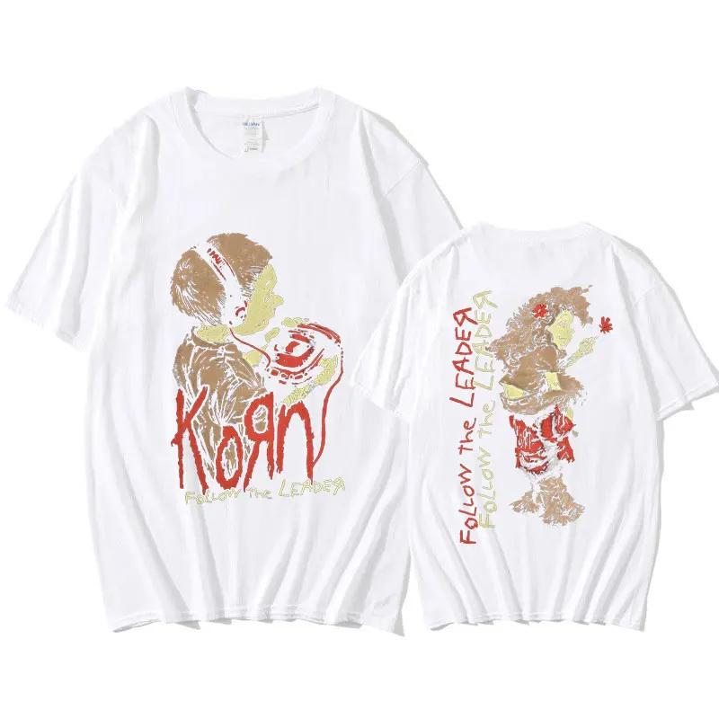 

Korn Follow The Leader Walkman T Shirt Men s Metal Gothic Rock Band T Shirts Unisex Clothing Fashion Vintage Oversized T-shirt 4XL