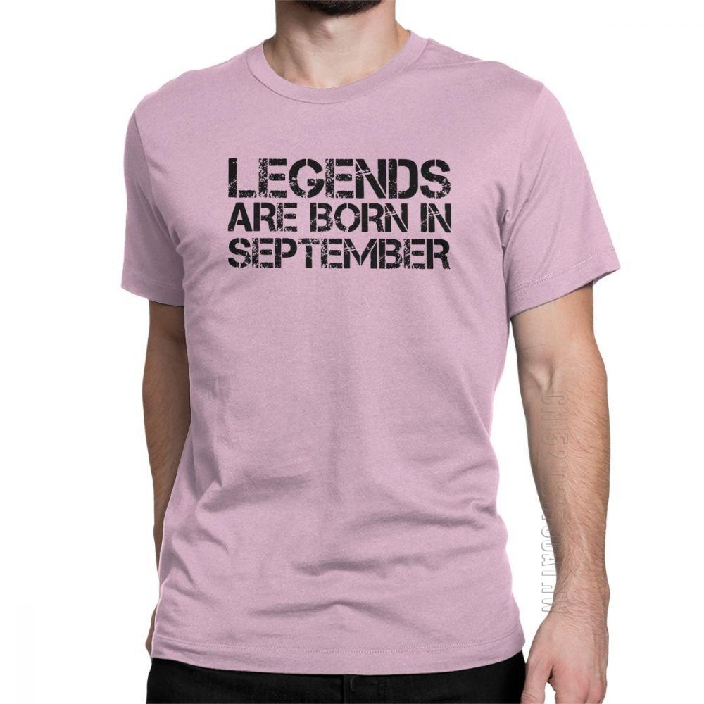 Legends Are Born In September Birthday T Shirts Anniversary Birth Tshirts Unisex Short Sleeves Plus Size Present Tee 100 Cotton