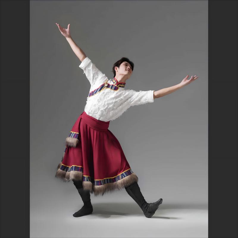 Men's Tibetan Dance Performance Costume