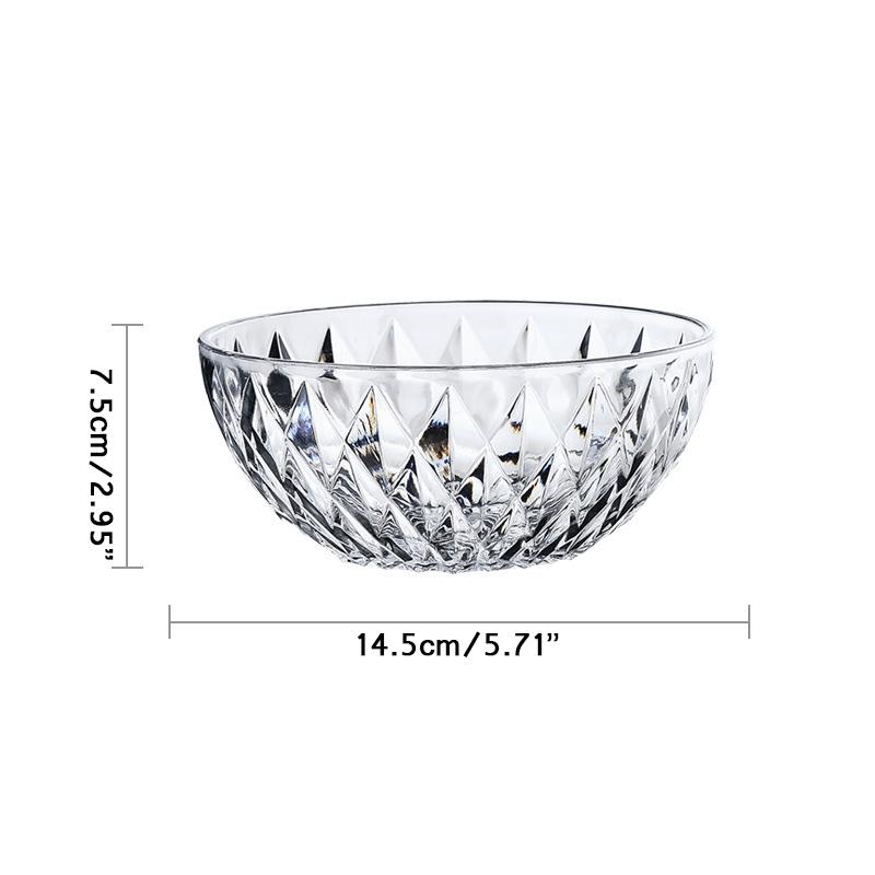 Salad Bowl Tableware Fruit Vegetables Acrylic Clear Bowl Round Dinner Kitchen Dinnerware Multi Size Cookware Creative Plastic