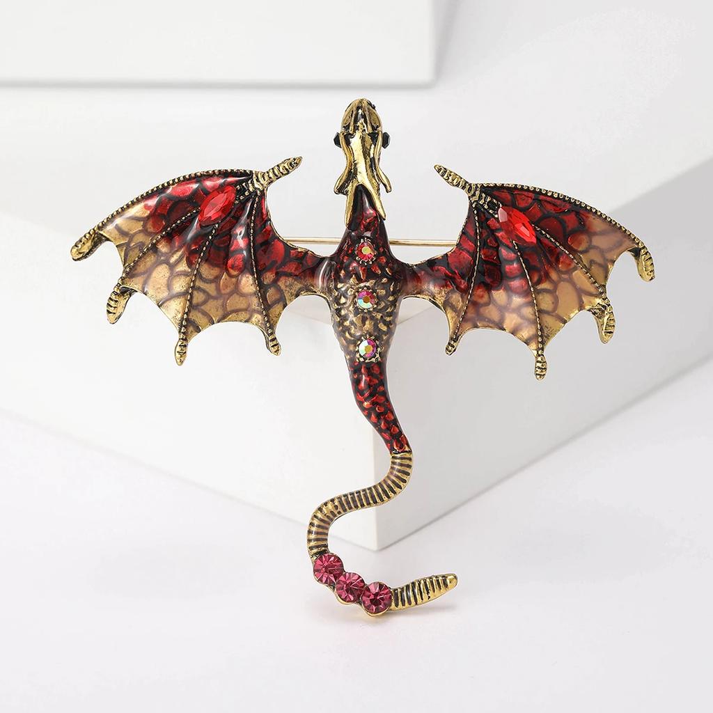 Enamel Flying Dragon Brooches for Men Dragons Pins 8-color Available Office Party Friend Gifts Accessories