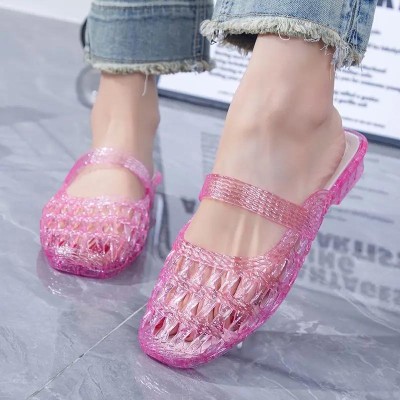 Fashion On Beach With Heel Slides Summer Women's Slippers and Ladies Sandals Korea Style H Sandal Sale 2025 Luxury Original Casual Shoes