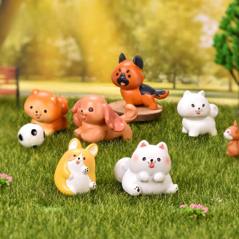 Niedliche Harz Bichon Frise Hundestatue Ideal für Sukkulenten Pflanzgefäß Dekorationen und Kunsthandwerk