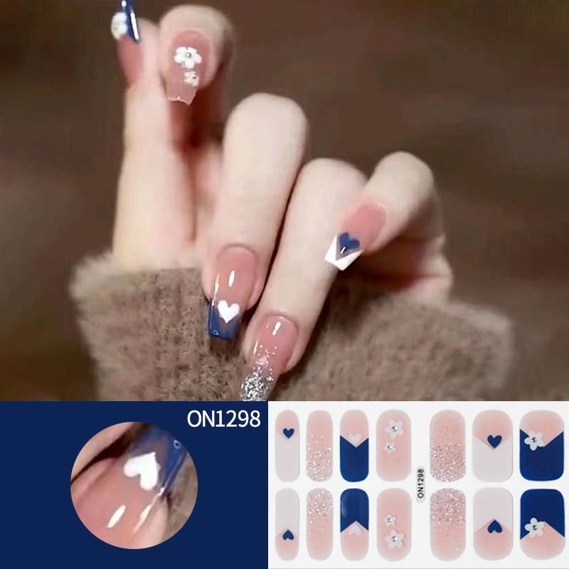 

Нейл-арт Непеченые наклейки для ногтей Полные наклейки, 14 пальцев Непеченые гелевые наклейки для ногтей, Нейл-арт Полные наклейки ON1298