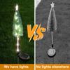 Solar Powered Christmas Tree Lights Outdoor Waterproof LED Lawn Lights with Star Topper Colorful Holiday Garden Decoration for Yard Patio