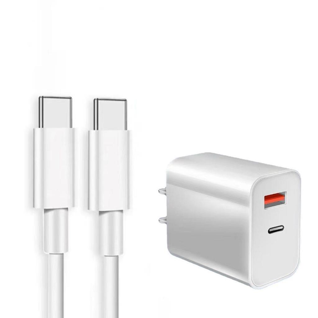 20W Dual-Port PD Fast Charger for Huawei & Apple - Type-C A+C Plug