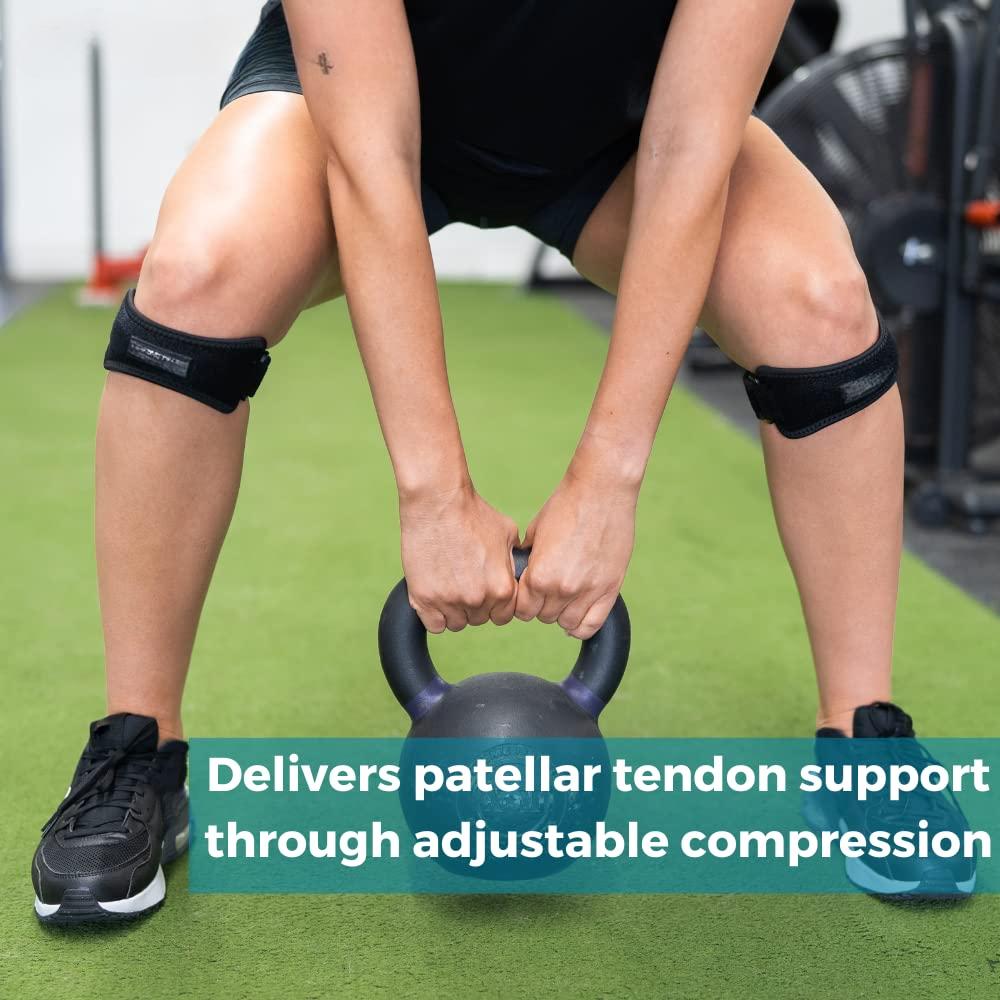 Patella Tendon Knee Strap 2 Pack, Knee Pain Relief Support Brace Hiking, Soccer, Basketball, Running, Jumpers Knee, Tennis