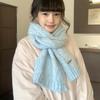 Alpaca Wool Korean Atmosphere Knitted Scarf Women'S Winter  Student Solid Color Versatile Warm Men Hairy Elegant And Generous
