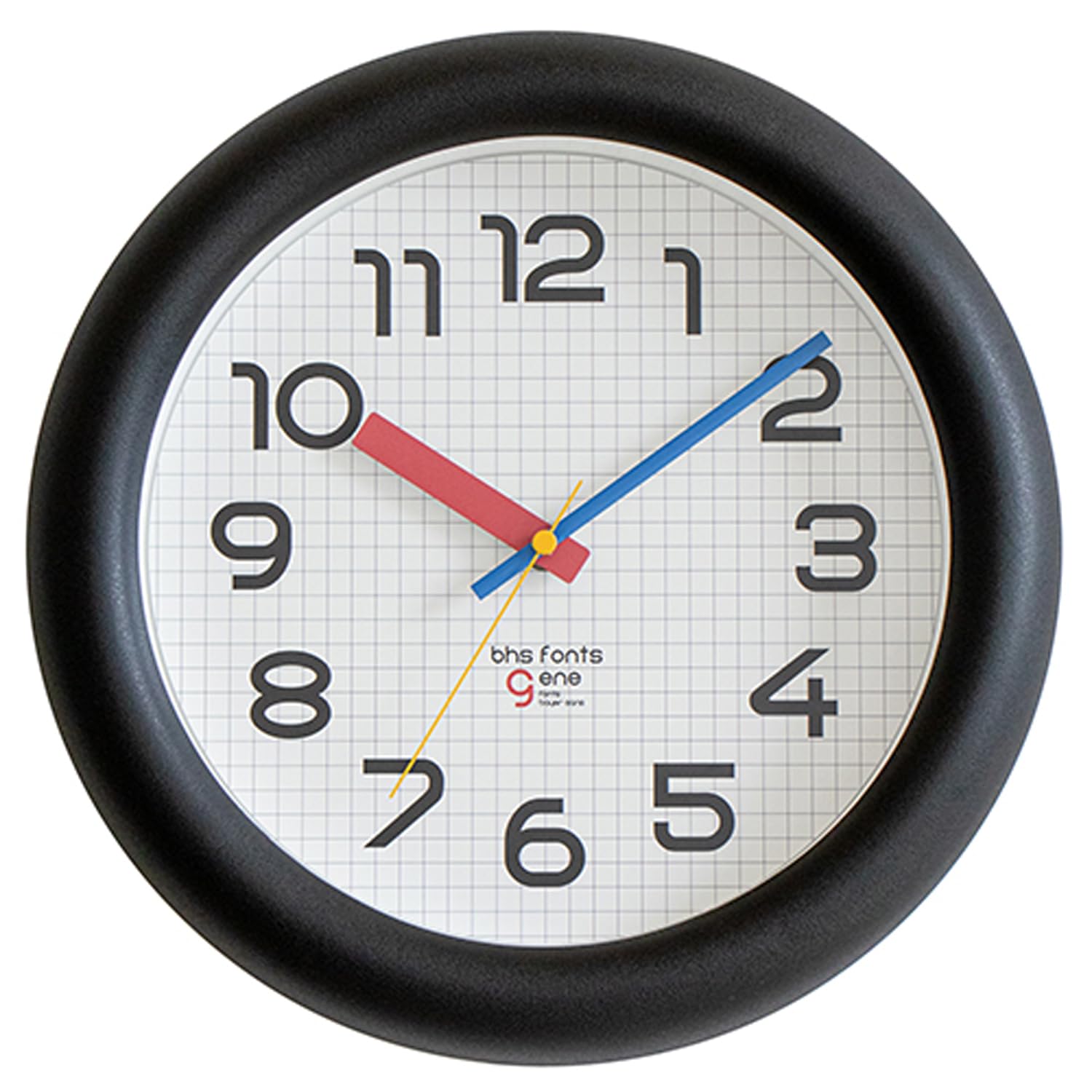

El Commune Bauhaus Gene Wall Clock Bayer Black WCL-022
