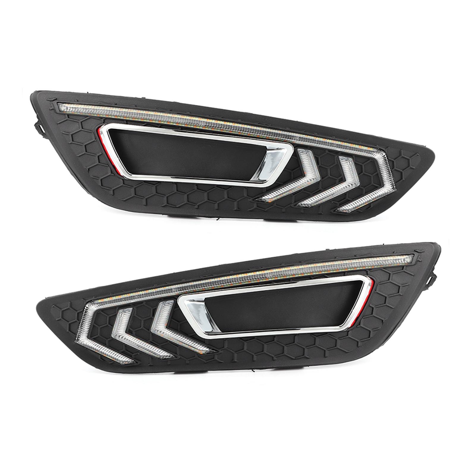 

Автомобильные светодиодные дневные ходовые огни DRL, 2 цвета, яркая лампа, подходят для Ford Focus MK3 2015 2018