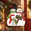 Rustic Style Christmas Hanging Ornaments 2D Flat Design Snowman Door Decoration  Home Wall