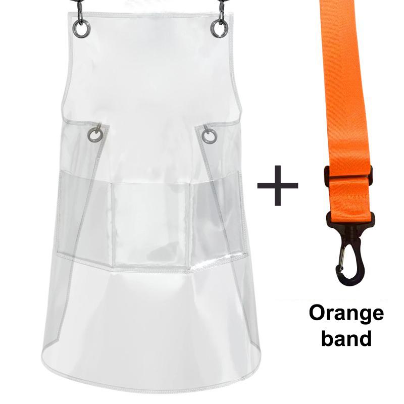 

Модный прозрачный ПВХ фартук водонепроницаемый кухонный домашний аксессуар парикмахерская моющийся грязеотталкивающий фартук с лентами оранжевый