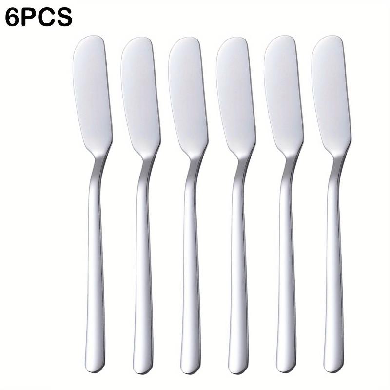 2/6Pcs Stainless Steel Butter Knife, Breakfast Knife, Sandwich Spreader Knife, Cheese Spatula, Kitchen Butter Spatula