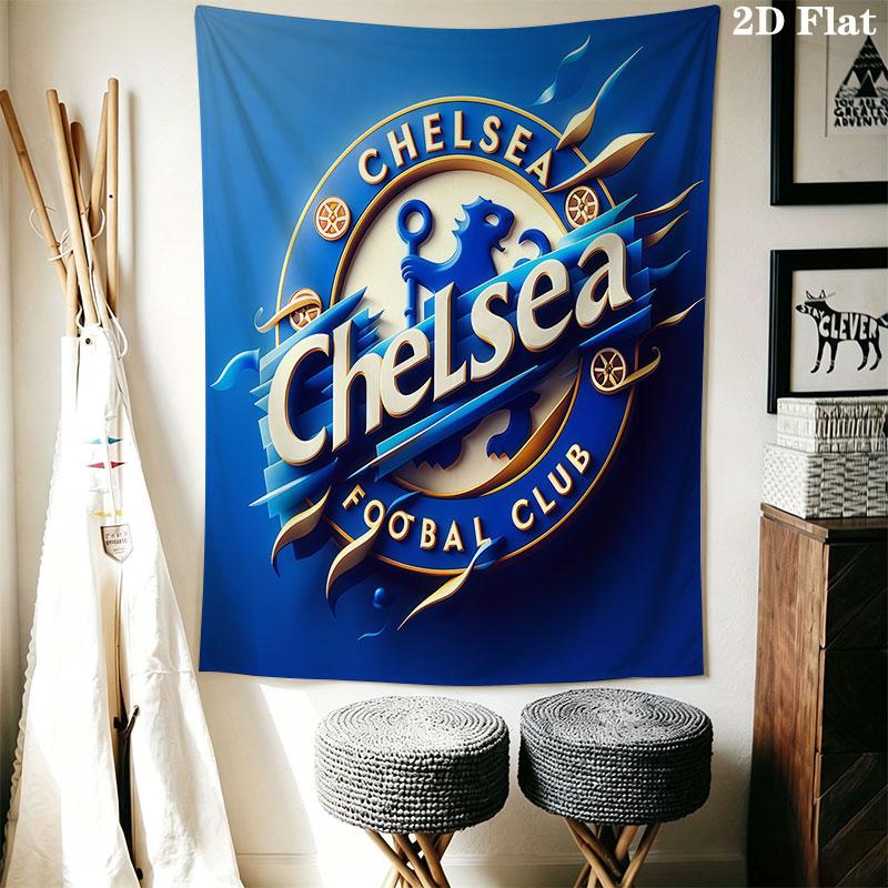 Chelsea-Logo Wandbehang Bedruckte Stoffdecke Dekorative Wandteppiche für Schlafzimmer Wohnzimmer Heimdekoration