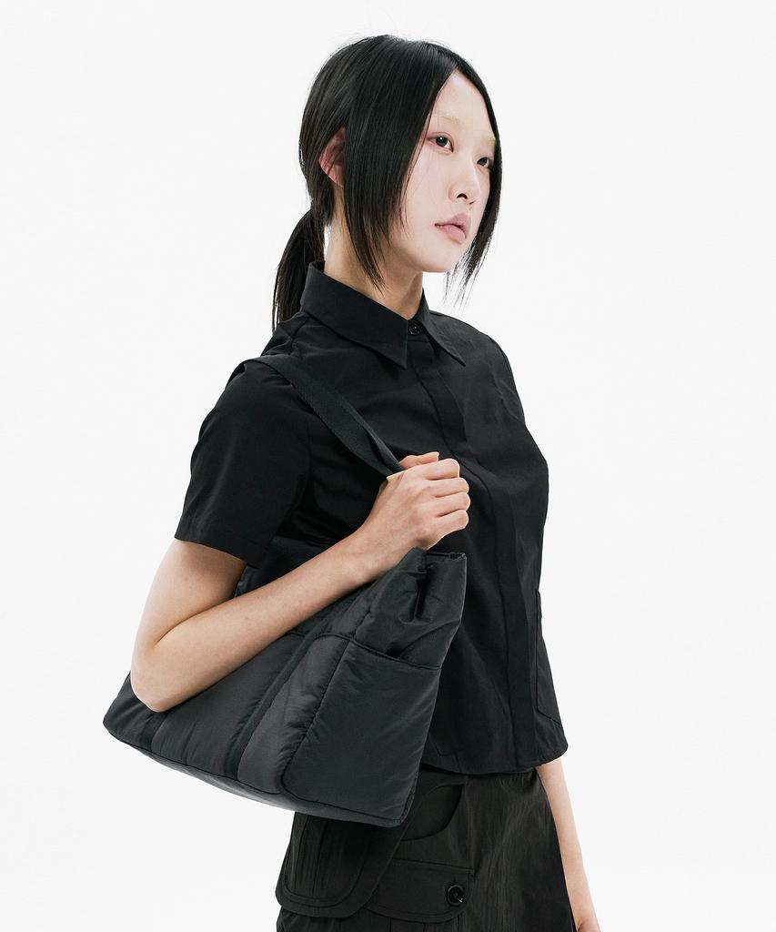 Hanahi Puffy Tote Bag Black
