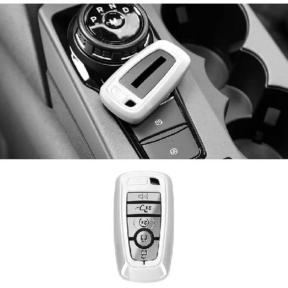 Key Fob Cover Shell, Key Case Cover Holder Protector Compatible with 2018-2024 Ford F-150 Explorer & 2021-2024 Ford Bronco & Bronco Sport, Orange белый