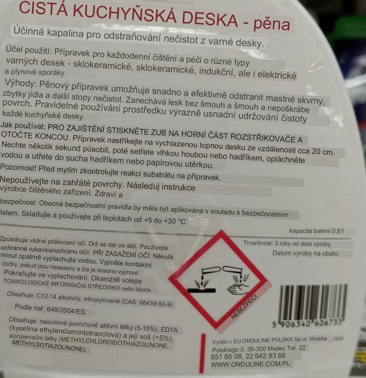 Feda induction cooktop cleaning foam 06l