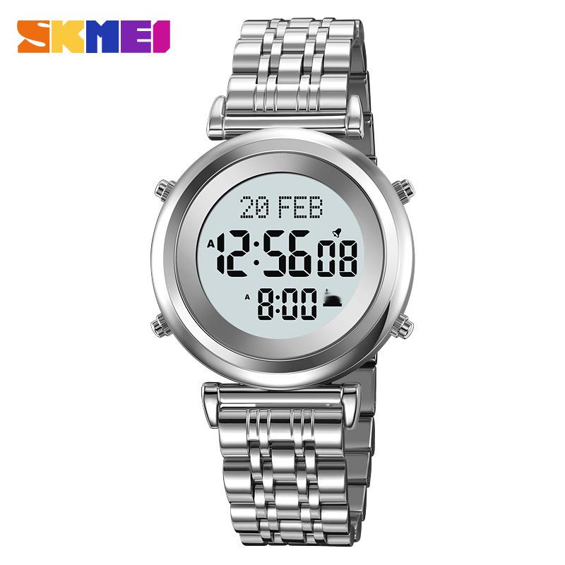 

Moment Beauty Мужские электронные часы Круглые стальные поясные закладки Подсказки Многофункциональные электронные часы