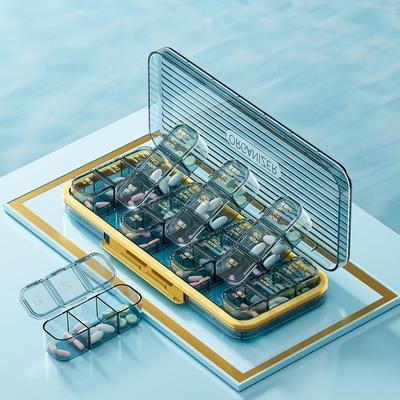 Portable 21-Compartment Weekly Pill Organizer - Large Capacity, Sealed Multi-Compartment for Medication Storage and Dispensing