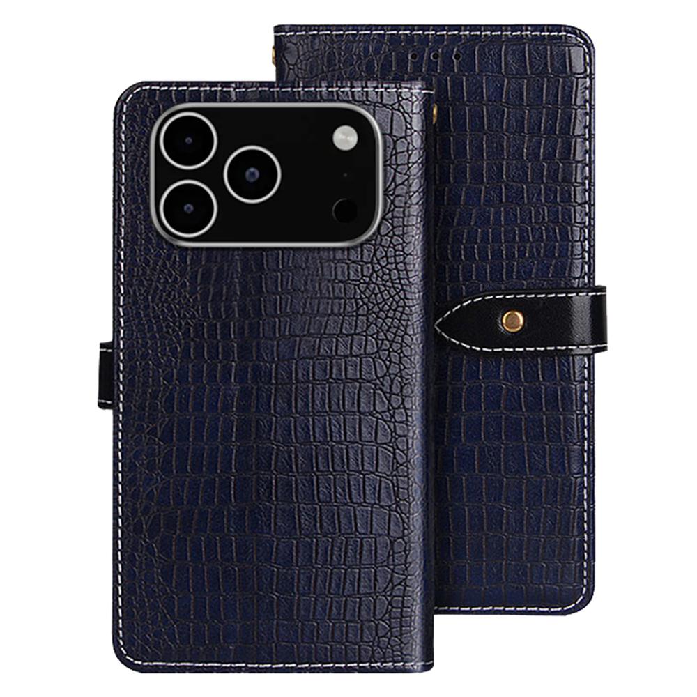 IDEWEI For iPhone 17 Pro Max Case Crocodile Texture PU Leather Flip Phone Cover