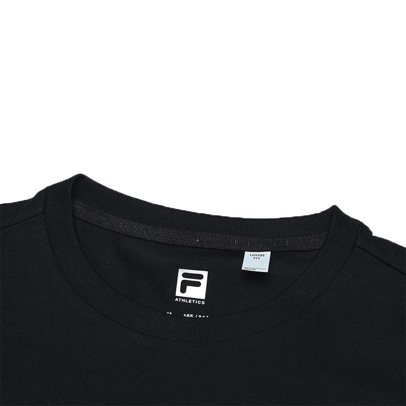 Fila Fitness Loose Comfortable Simple Breathable Regular T-Shirt Women Tops Deep-Black A11W521107FBK