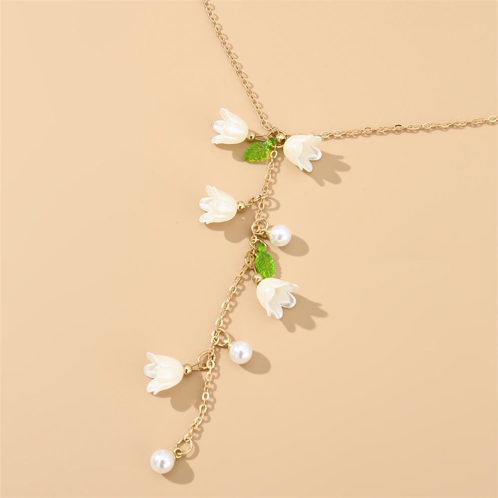 Fashionable And Beautiful Necklace, Long Tassel, Bell, Orchid Necklace