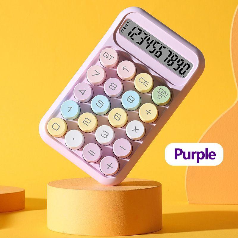 Keyboard Calculator Office 10-Digit Mechanical Buttons Calculator Cute Candy Color School Supplies Students/Finance Stationery
