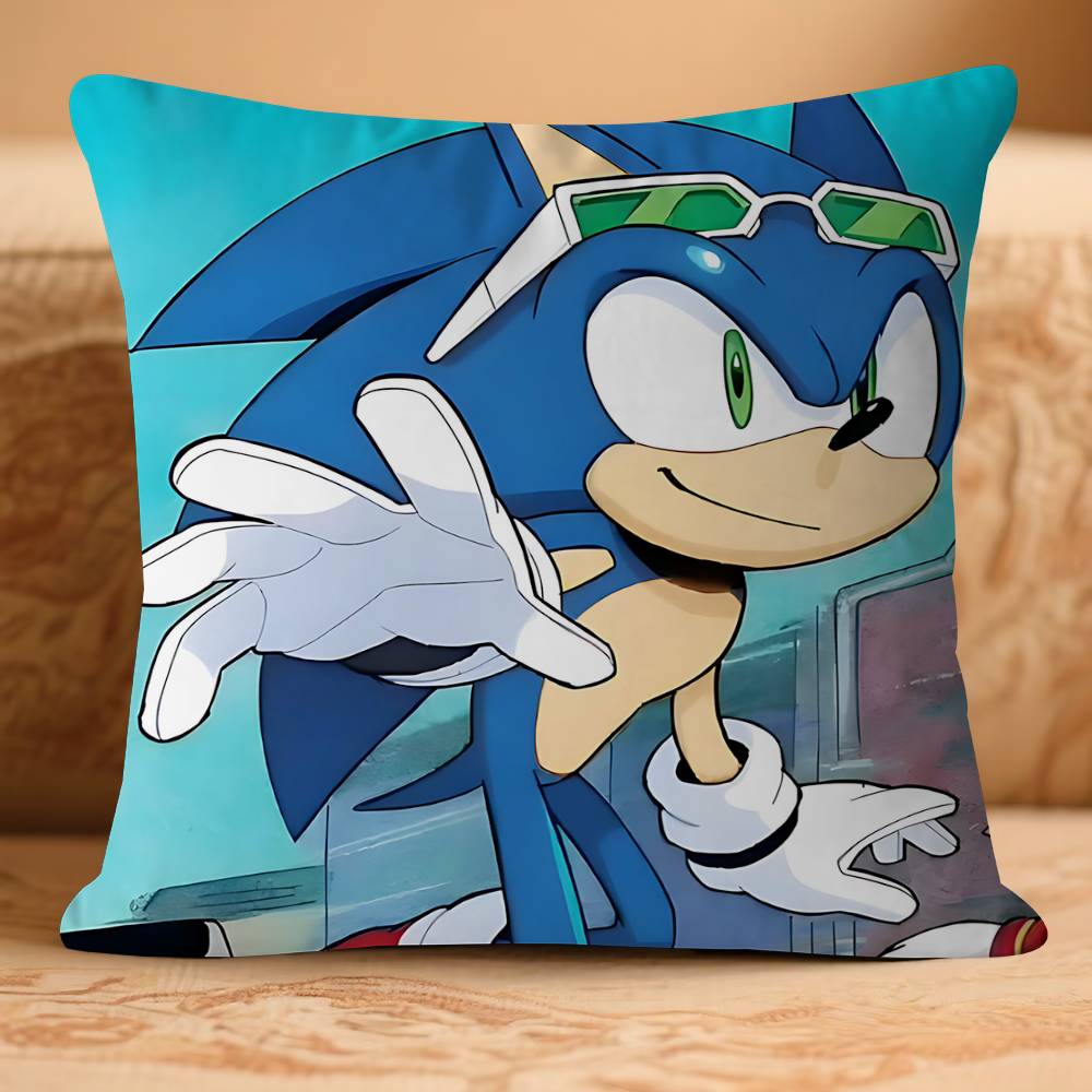 Игра S-Sonic The HedgehogS Наволочка Съемная Моющаяся Наволочка для Подушки – Всесезонный Мягкий Лен 16x16Inch