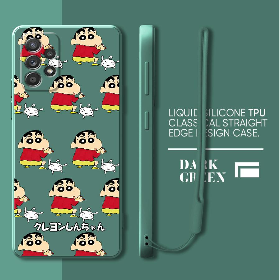 Case for Samsung Galaxy A51 A34 A13 A14 A24 A11 A12 A22 A52 A35 A15 A16 A36 A26 Phone Cover Crayon Cartoon Shin-chan