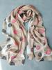 [BYSIFA] 100% Silk Chiffon Scarf Female Brand Leaves Design Grey Khaki Long Scarves Beach Shawls Fall Winter Women Neck Scarves