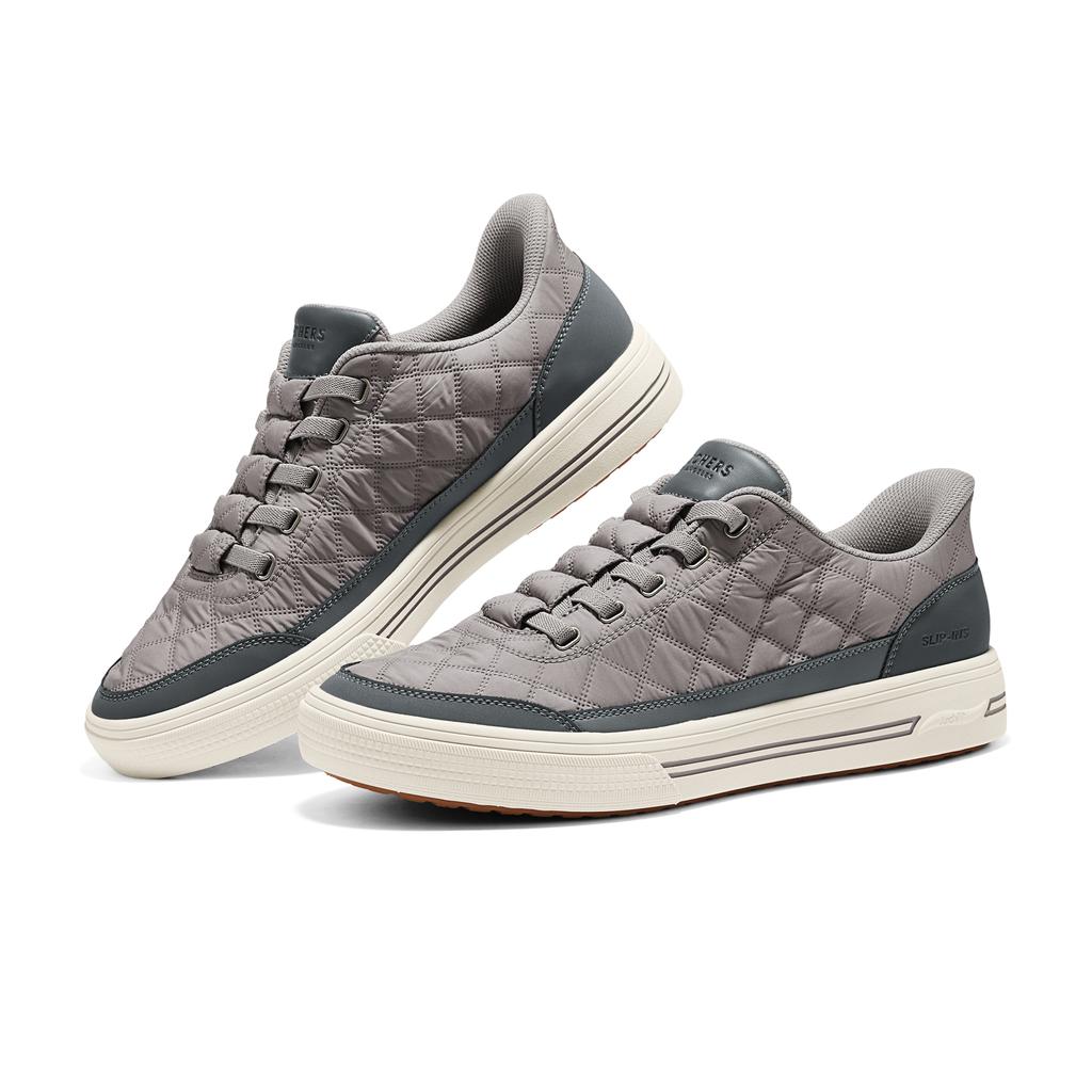 Skechers ArchFit Arcade Cozyfit Charming Days Comfortable Soft Breathable Support Sneakers Men Sneakers Gray Brown 183227-GRY