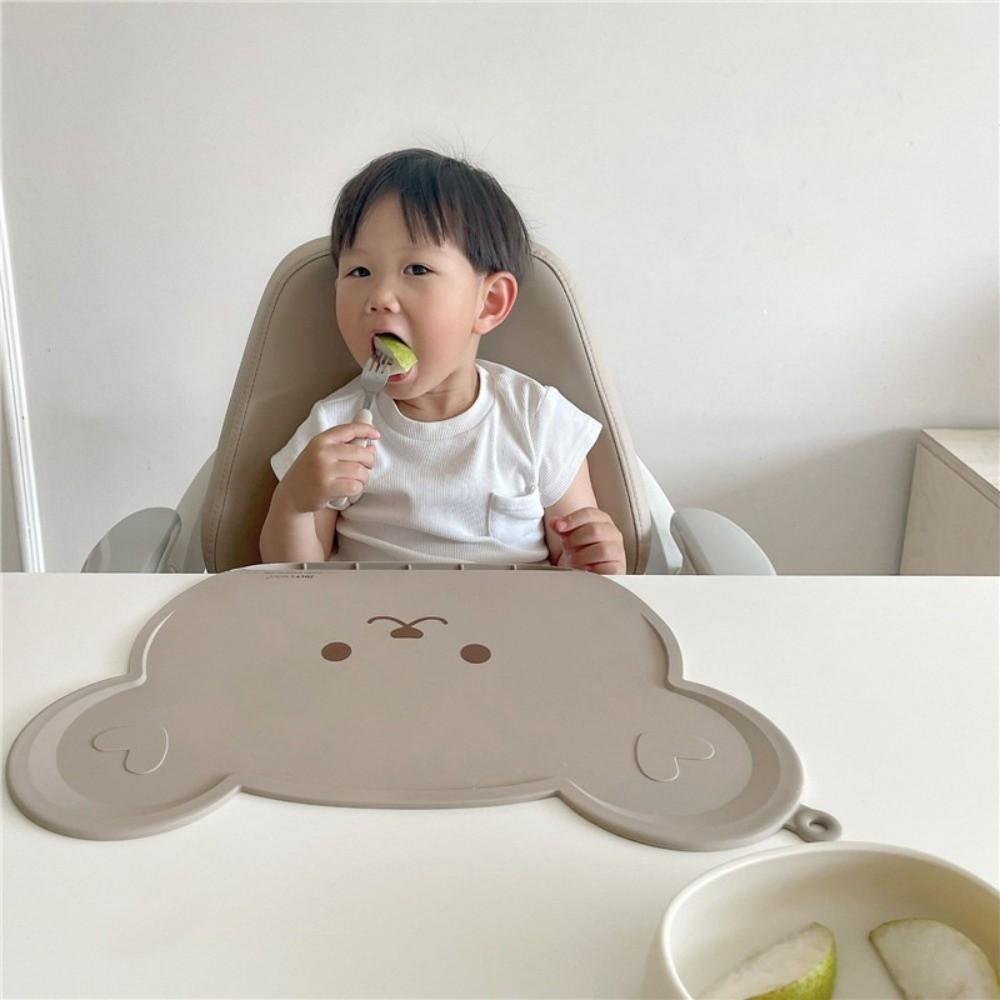 Bear Shape Kids Table Mat Waterproof Baby Placemat Cute Baby Silicone Placemat Baby