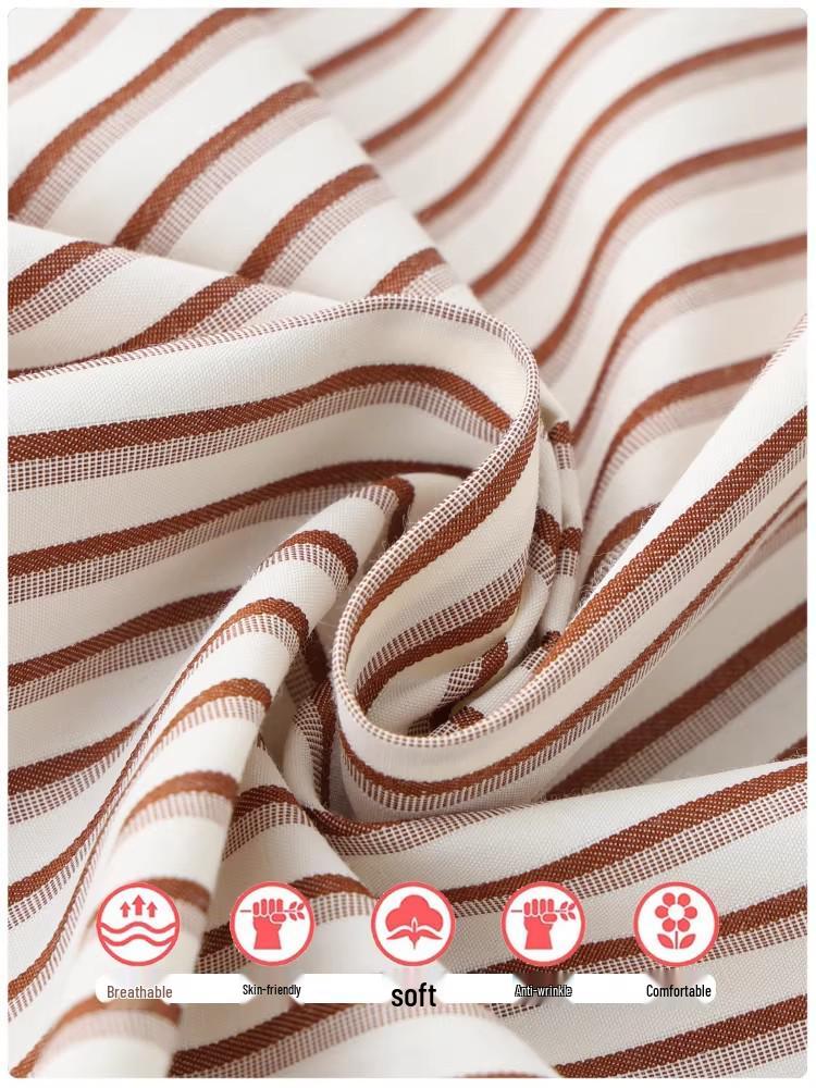 2026 New Striped Seven-Sleeve Shirt for Middle-Aged Women - Spring/Summer Fashion for Moms